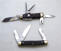 2 Boker Solingen knives: 3 bladed, & camping