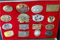Lot of 16 Sporting related belt buckles incl S&W,