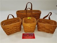 Longaberger Basket  4 Pack Leather Handle