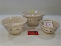 Longaberger Pottery Mixing Bowls