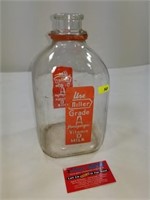 Vintage Glass Milk Bottle Gal.