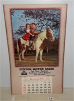 1965 Fenton Motors Calendar - Chesley Ont.