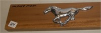 Mustang Emblem Mounted On Wood