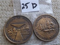 2 Expo 67' Montreal Medallions / Tokens