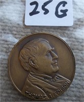 Shriners Thomas Edison Crescent Temple Medallion