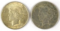 1923p, 1925p Peace Silver Dollars