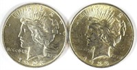 Two 1923 Peace Silver Dollars