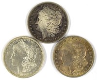 1891, 1921d, 1921 Morgan Silver Dollars