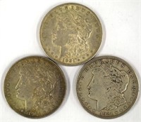 1921s, 21d, 21p Morgan Silver Dollars