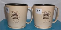 2 Brown Tim Hortons Mugs
