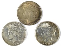 1922s, 1922d, 1922p Peace Silver Dollars