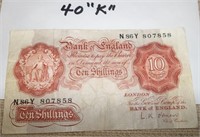Bank Of England 10 Shillings Paper Money