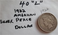 American US 1922 Silver Peace Dollar