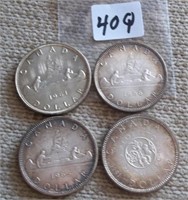 4 Canadian Silver Dollars...