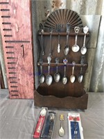 Spoon rack w/ spoons