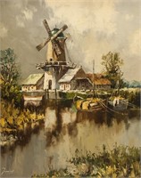 European Oil on Canvas Landscape