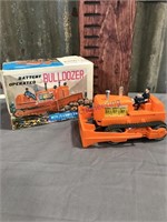 Bulldozer plastic toy in box