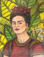 FRIDA KAHLO Mexican 1907-1954 Pastel on Paper COA