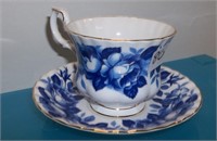 Royal Albert Blue White Cup & Saucer Pattern 4484