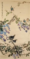 JIN MENGSHI Chinese 1869-1952 Watercolour Birds