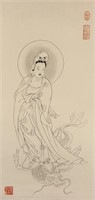 ZHANG DAQIAN Chinese 1899-1983 Ink on Paper Roll