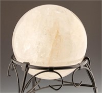 QUARTZ ROCK CRYSTAL SPHERE WITH STAND