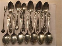 14 STERLING SILVER COLLECTOR SPOONS