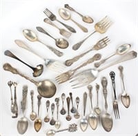 SILVER FLATWARE - .800, STERLING & COIN LOT