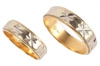 MATCHED 18K TWO TONE GOLD WEDDING BANDS