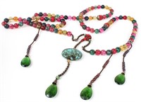 GLASS & HOWLITE BEADED NECKLACE