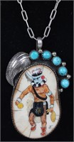 STERLING SILVER TURQUOISE S.K. EMERSON NECKLACE
