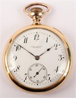 14K YELLOW GOLD FRANK HOLT & CO POCKET WATCH
