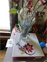 Christmas: tablecloths - Mikasa dish - vase