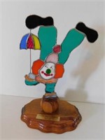 Stained glass clown award, 11"H