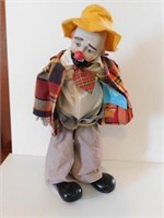 Emmett Kelly bisque hobo clown doll, 20"