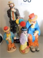 Three Emmett Kelly collection figurines - one