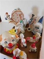 Porcelain clown figurines