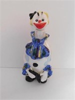 Tislo Japan glass clown, hand painted 9" decanter