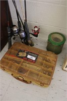 Tackle Box & Contents and 5 Rod & Reels