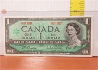 1867 - 1967 Canadian Centennial Dollar Bill -