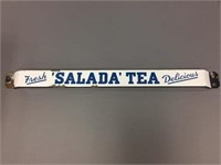 Salada Tea door push enameled advertising sign
