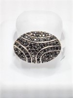 Sterling Silver Black Diamond (0.75ct) Ring,