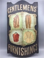 Gentlemen's Furnishings wooden sign