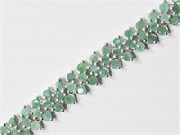 Sterling Silver 144 Emerald (8.24ct) Bracelet,