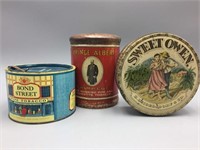3 Tin tobacco cans