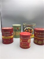 5 Vintage tin cans