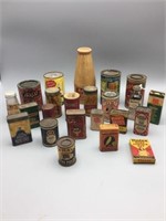 Various advertising cans and tins