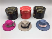 3 boxed gift certificate hats and boxes by Dobbs