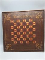 Nice early wooden stenciled gaming board