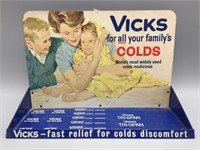 Vicks advertising tin counter top display